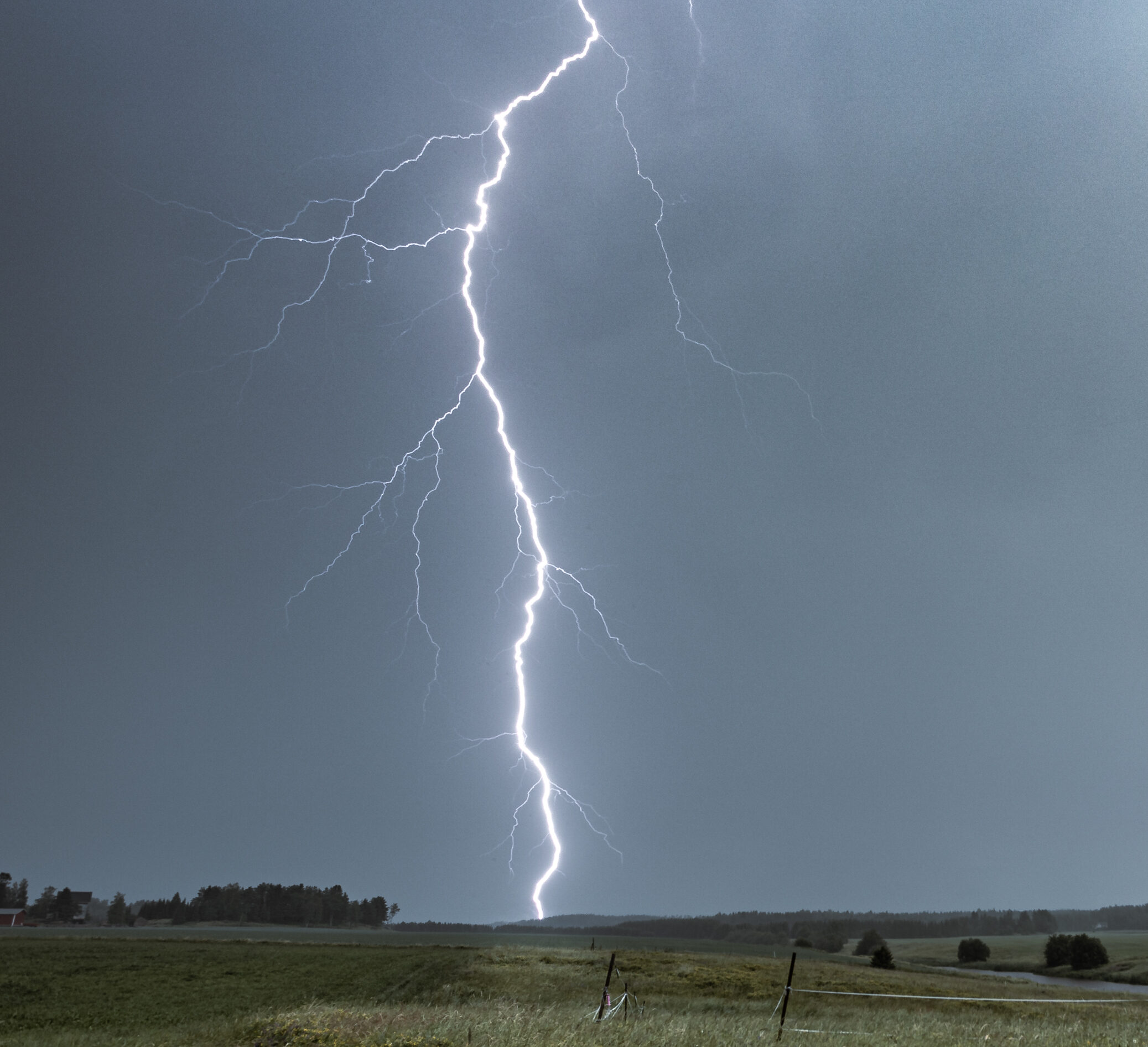 Lightning strike during a thunder storm