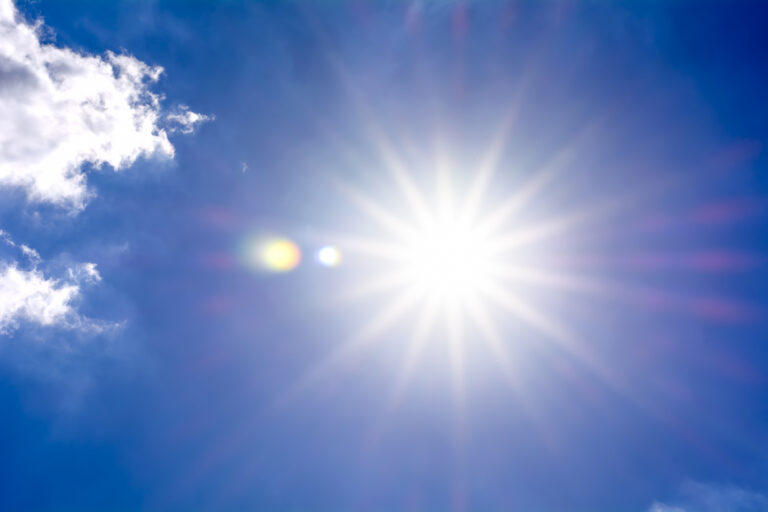 Sun and blue sky
